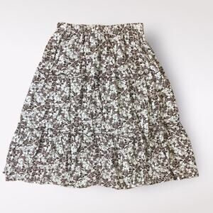 Japna Floral Boho‎ Midi Skirt In Brown Size L